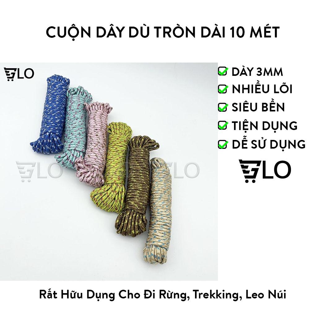 Cuộn Dây Dù Tròn Nhiều Màu Dài 10 Mét Siêu Chắc