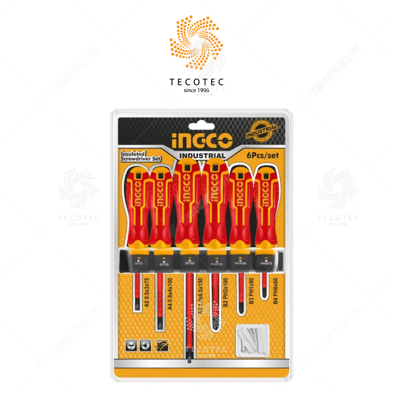 Bộ 6 tua vít cách điện INGCO HKISD0608
