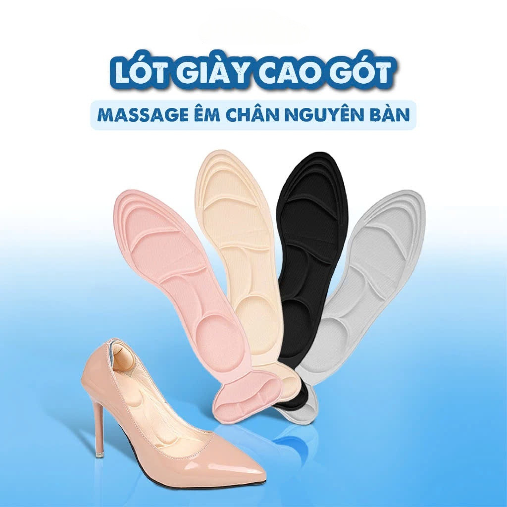 Miếng Lót Giảm Size Cho Giày Bị Rộng Cao Cấp MÀU ĐEN 2 Miếng Lót Giày Cao Gót Mũi Tròn Giúp Giảm Size Vải Thoáng Khí Và Êm Chân 2 Cặp