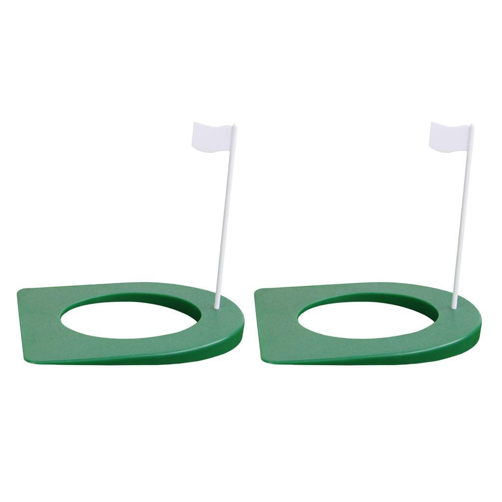 2pcs Golf Putting Green Regulation Cup Hole Flag Golf Practice Training Aids for Home Office Traveling