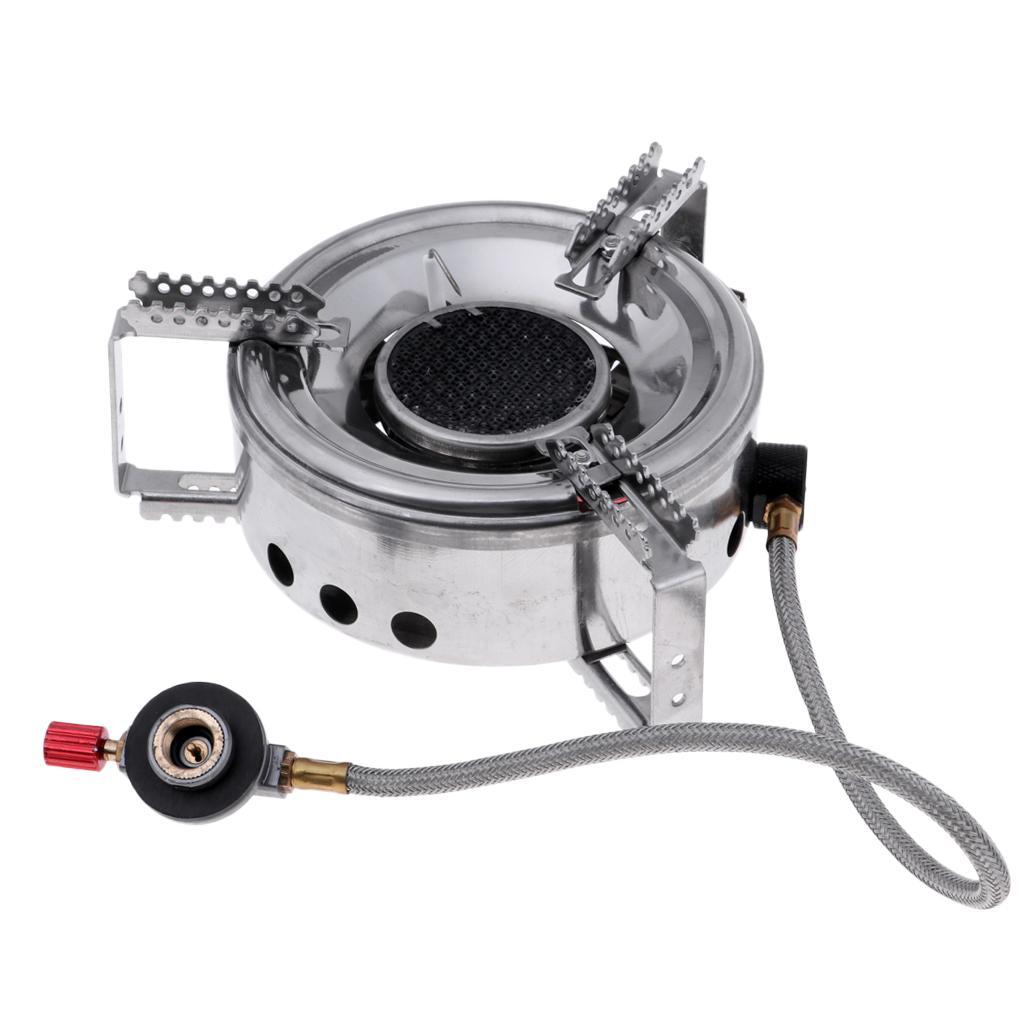 Outdoor Cooking Burner Folding Stainless Steel BBQ Camping Gas Stove 3500W