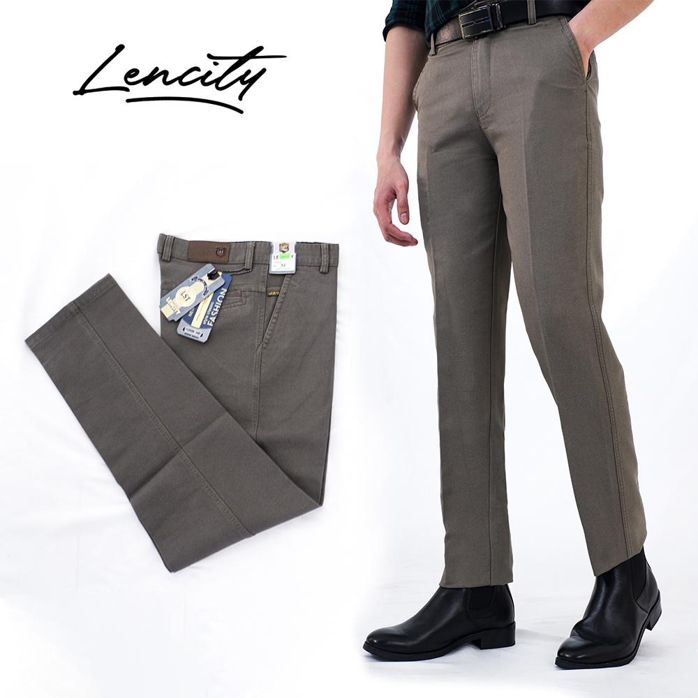 Quần Kaki Cao Cấp Phong Cách Công Sở LENCITY Cotton Thoải Mái Co Giãn Siêu Nhẹ Dáng Âu Nam Xám Xi Măng 1257LTC3