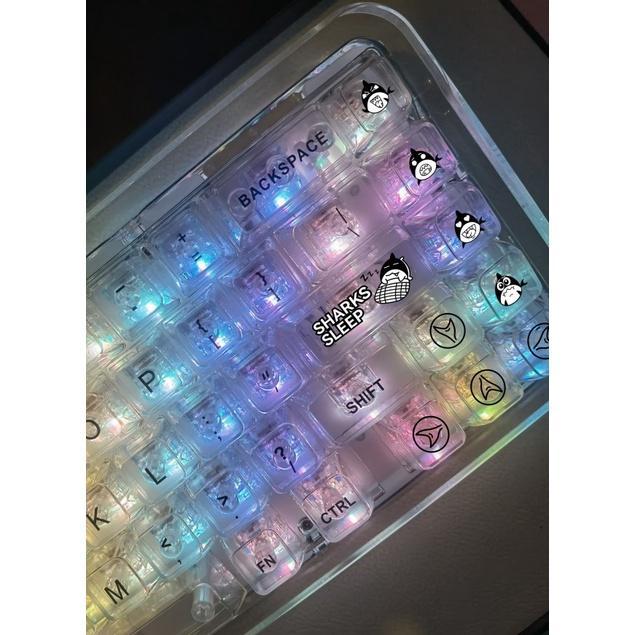 Bàn Phím Cơ 141 Phím Bằng Nhựa ABS Trong Suốt In Hình Phi Hành Gia Tăng Chiều Cao