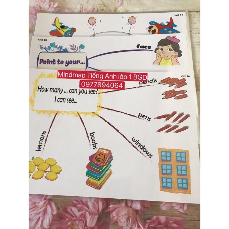 Mindmap luyện thuyết trình Tiếng Anh lớp 1 BGD- Size A3️ép plastics
