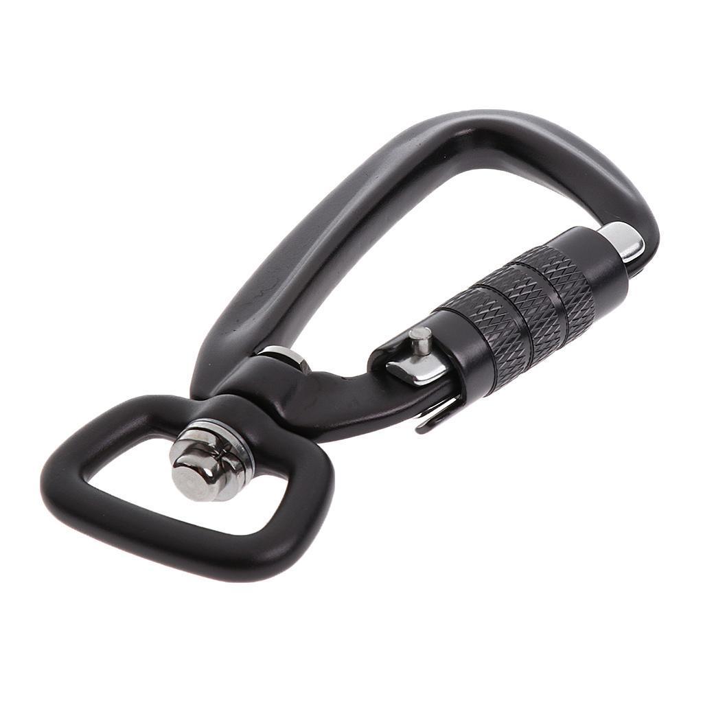 2- Outdoor  Locking Carabiner Keychain Climb Backpack Hook Gray