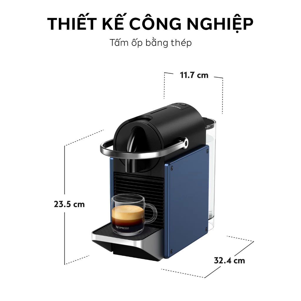Máy pha cà phê Nespresso Pixie Xanh Dương Đậm - Hàng chính hãng