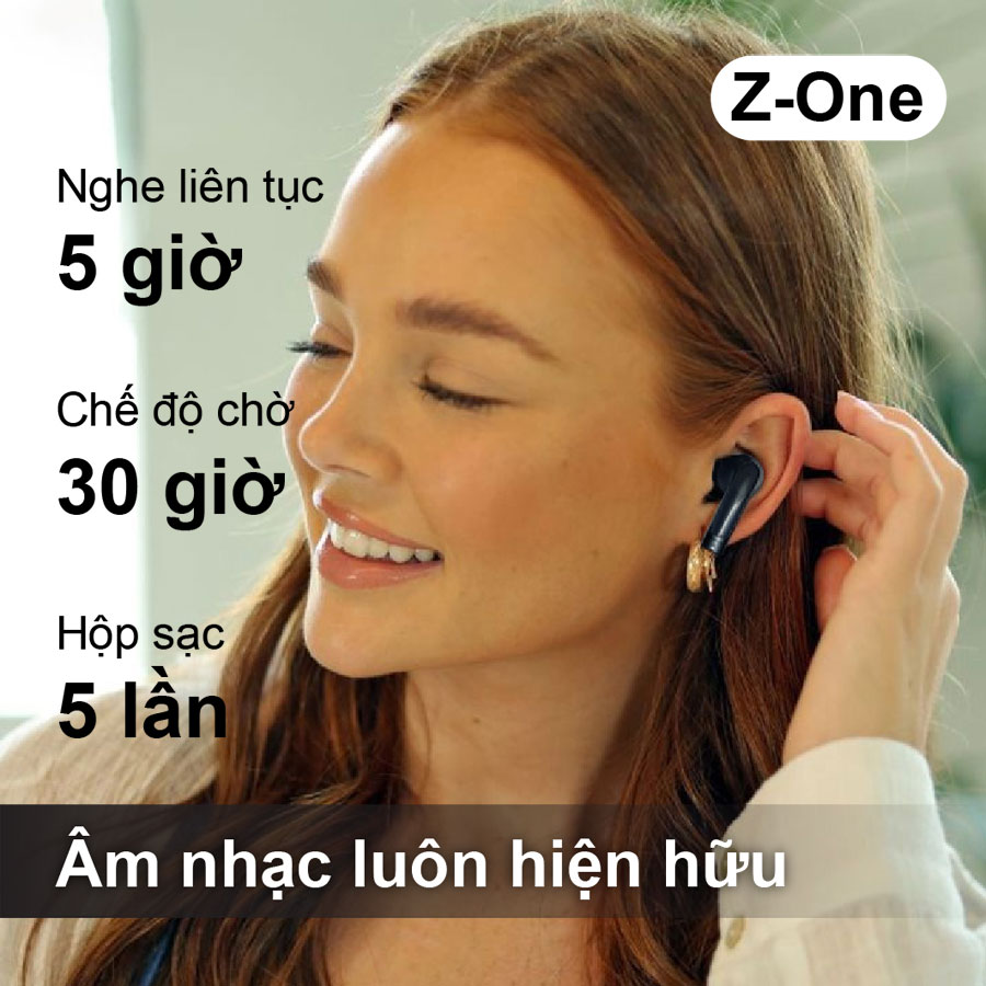 Tai nghe không dây myALO Z-One: tai nghe Bluetooth 5.3 | Chống nước và mồ hôi IPX4 | Pin 30 giờ | Thiết kế công thái học | Điều khiển cảm ứng thông minh | Hộp sạc chế tác từ Hợp kim đúc nguyên khối | Hàng chính hãng