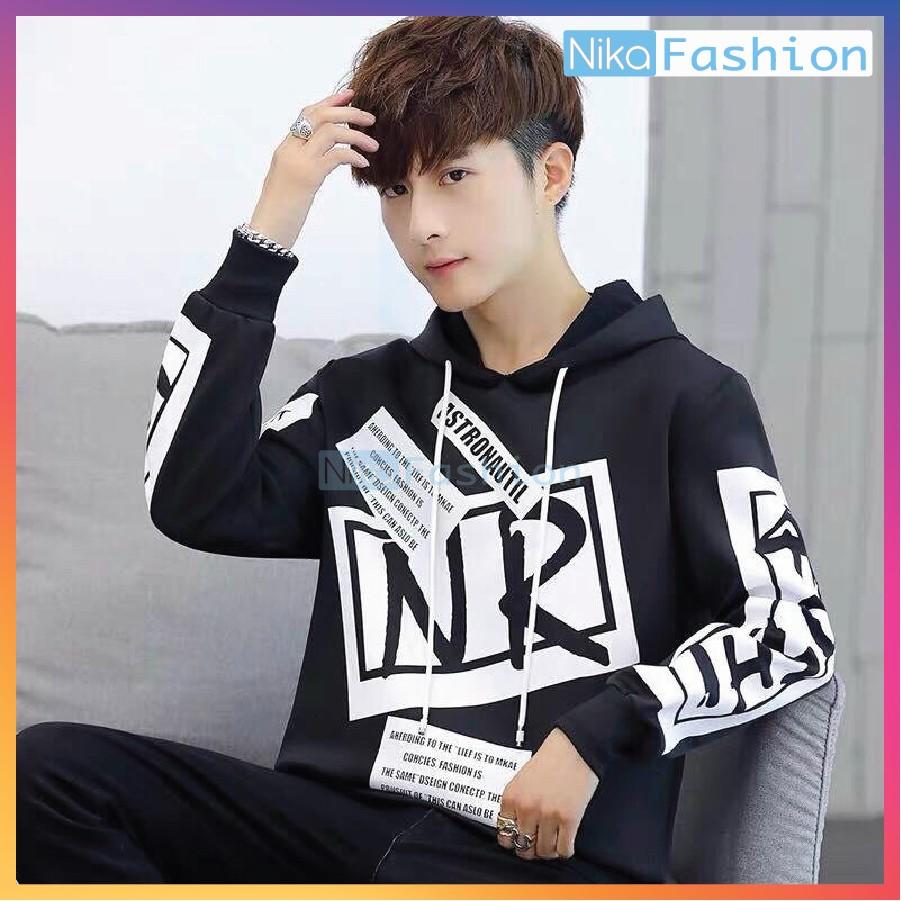 Nikafashion Áo Hoodie Nón Unisex Nam Nữ Chất Vải Nỉ Freesize 1 kích cỡ Form Dáng Rộng Dưới 65kg Mặc Đẹp N.R