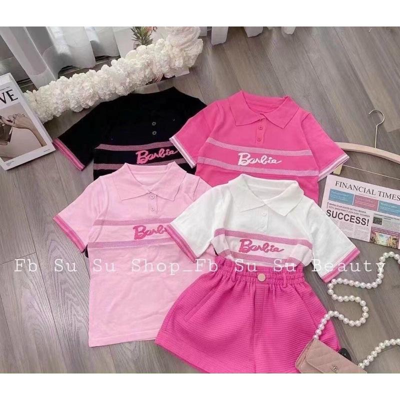 Áo len nữ dệt kim cổ bẻ cộc tay Babie nhiều màu