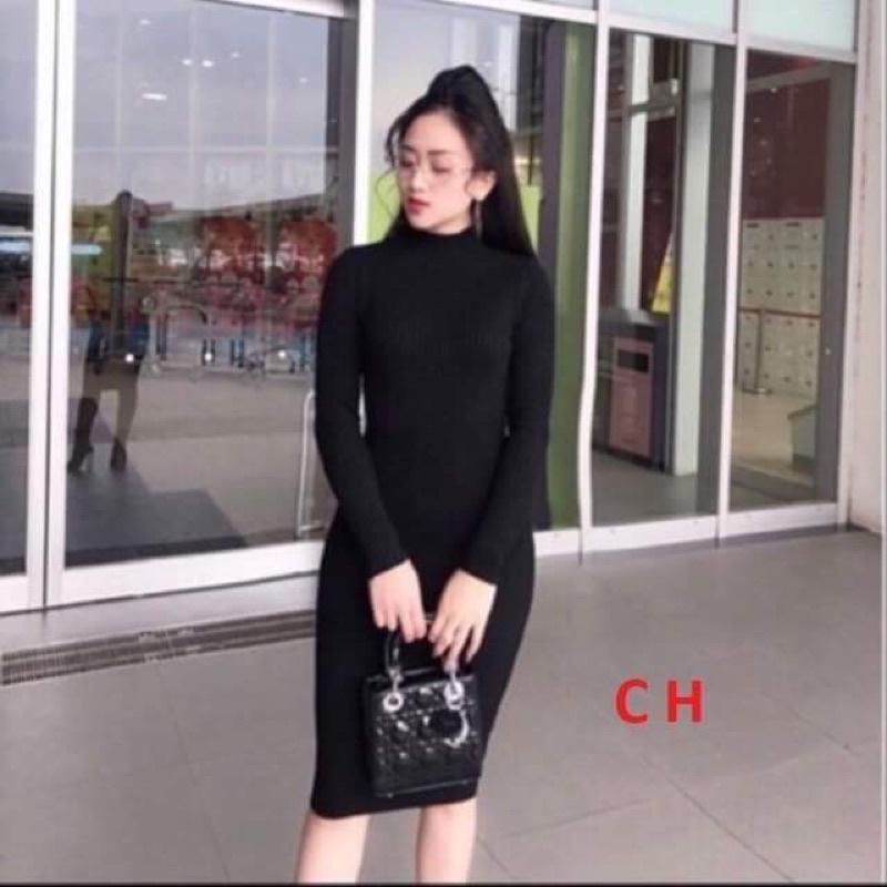 Váy body dài tay chất bozip COV