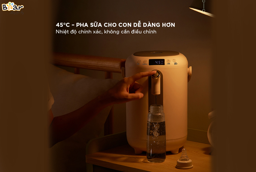 Bình Thủy Điện, Bình Thủy Giữ Ấm Đun Nóng Thông Minh BEAR KE-B30V1 Khử Clo Dung Tích 3L, Công Suất 1350W - Hàng Chính Hãng