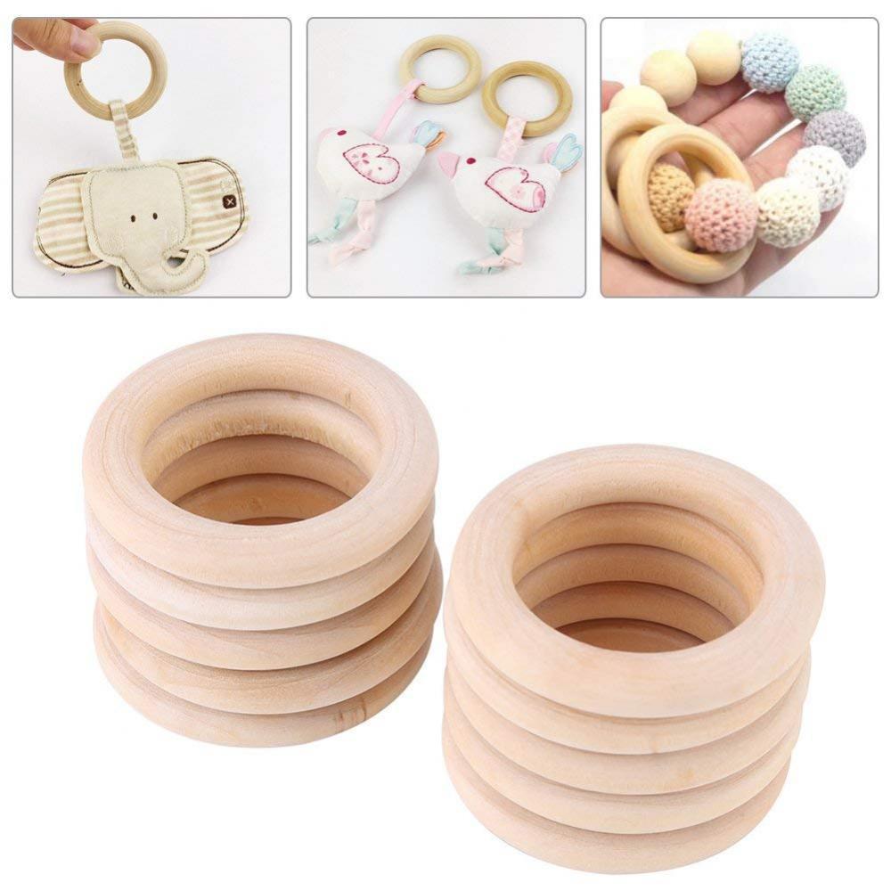 3x 20× Wood Rings Circles Unfinished Wood for Craft, Pendant And Connectors
