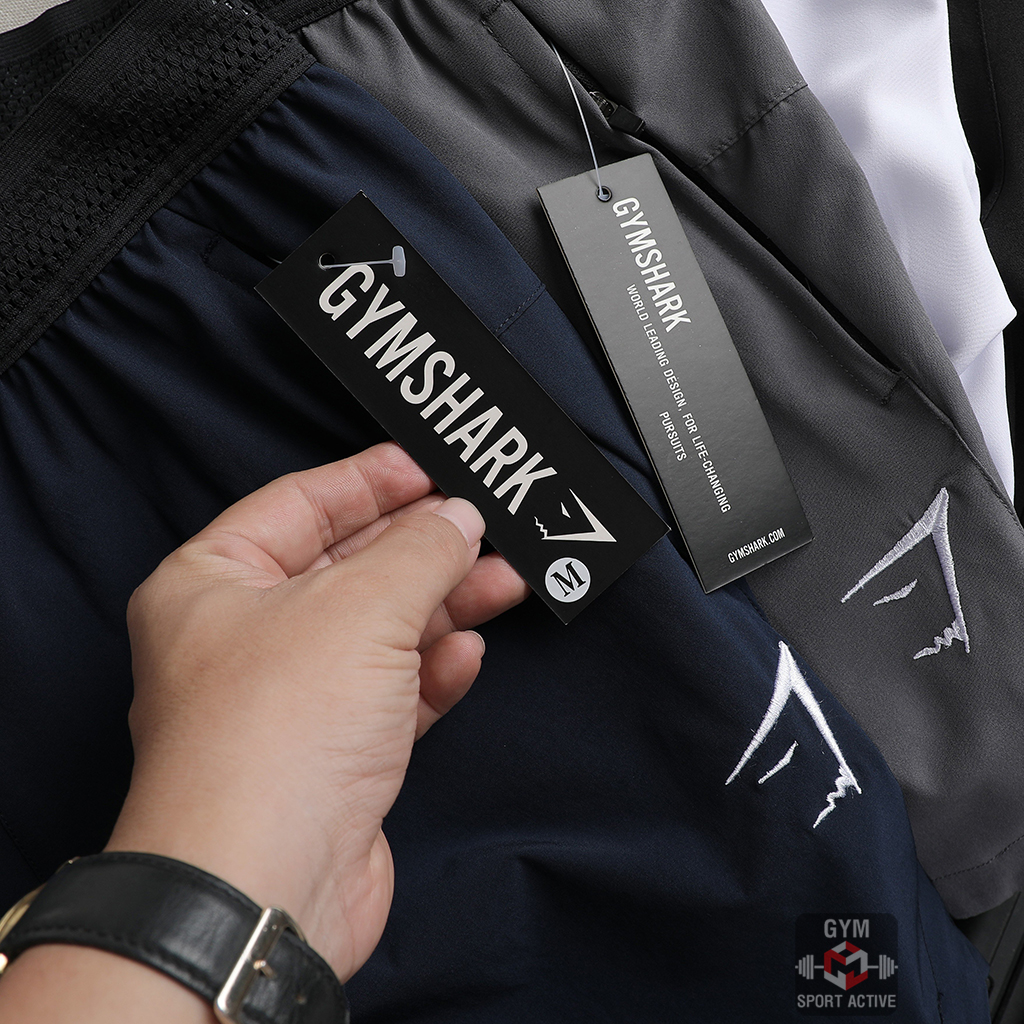 Quần short nam thể thao quần đùi chạy bộ tập gym nam short GymShark chất xi vát gấu phom ngắn trên gối