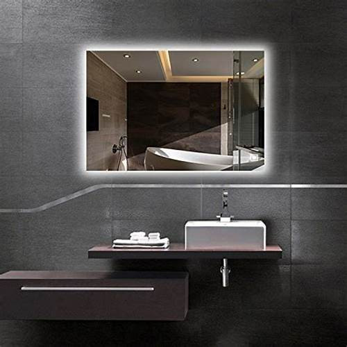 Gương Led Cảm Ứng Treo Tường Hình Chữ Nhật Kích Thước Đầy Đủ Theo Yêu Cầu DLQ INTERIORS Trang Trí Nhà Cửa, Phòng Tắm