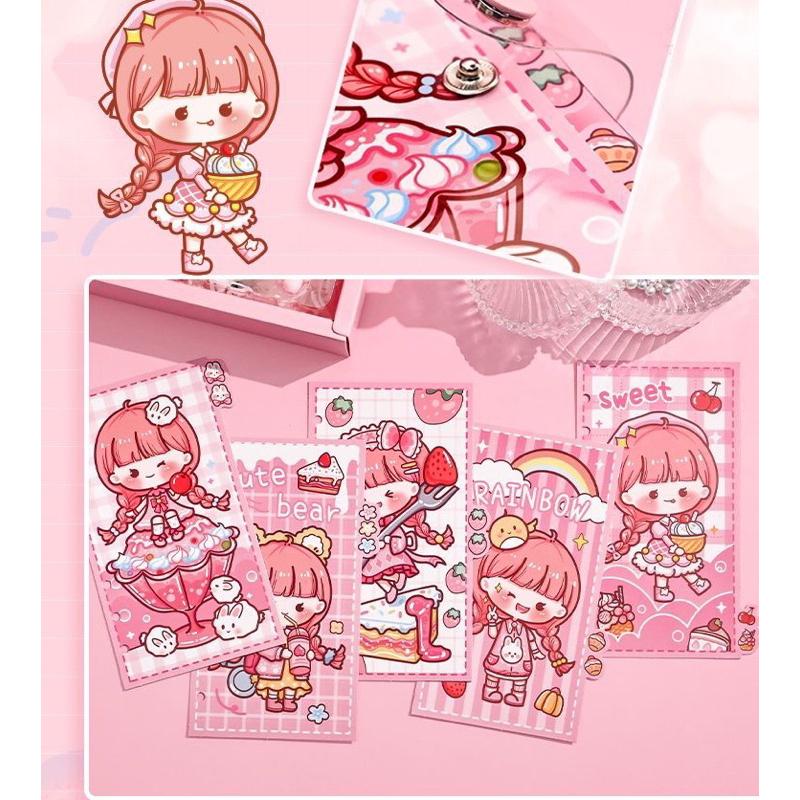 Hộp quà tặng sách bỏ túi trong suốt Aki Sauce Series gồm 228 món đồ xinh xắn dễ thương
