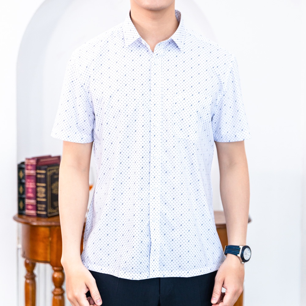 Mua Áo Sơ Mi Nam Công Sở Trung niên Ngắn tay Họa Tiết Chấm Bi Nhỏ Màu Trắng Vải Cotton thương hiệu Anton 808 - 39 tại Sơ mi Anton Mua Áo Sơ Mi Nam Công Sở Trung Niên Ngắn Tay Họa Tiết Chấm Bi Nhỏ Màu Trắng Vải Cotton Thương Hiệu Anton 808 - 39 Tại Sơ Mi Anton