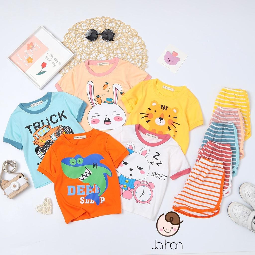 Đồ Bộ Bé Trai, Bé Gái Minky Mom Vải Thun Lạnh, Bộ Cộc Tay Cho Bé Mặc Nhà, Bộ Quần Áo Trẻ Em Dễ Thương Mùa Hè - CTT02