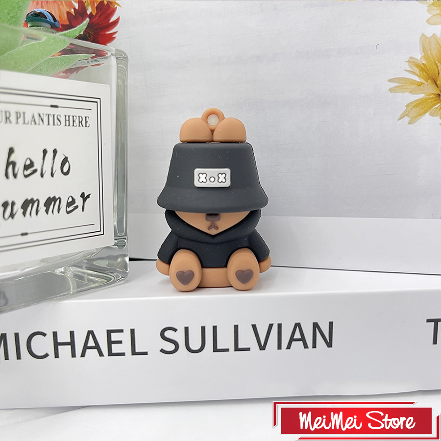 Móc khóa đôi, móc treo chìa khóa hình gấu cực ngầu, siêu đáng yêu