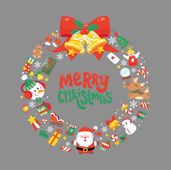 Decal trang trí Noel hít tĩnh điện - Vòng nguyệt quế phụ kiện noel