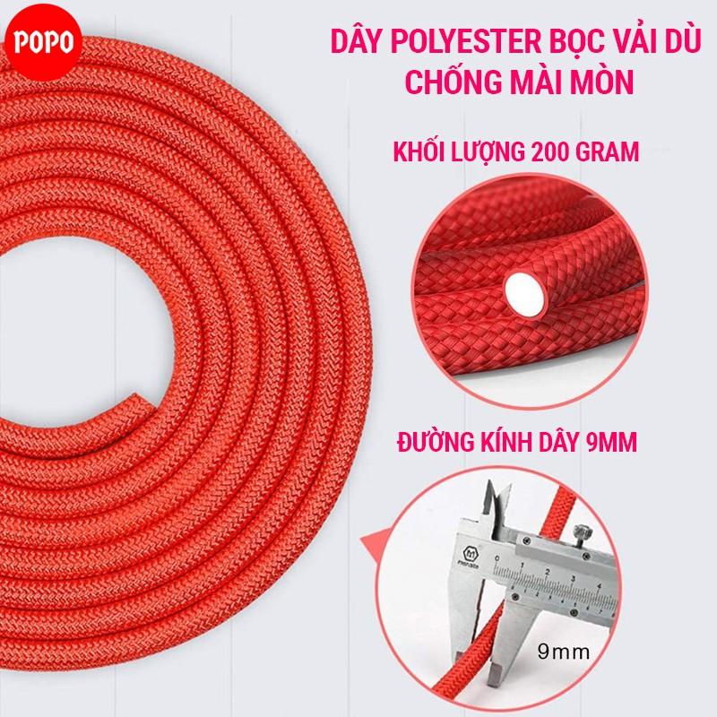 Dây nhảy thể dục POPO tập thể lực hỗ trợ giảm cân với thiết kế chống rối, độ bền cao