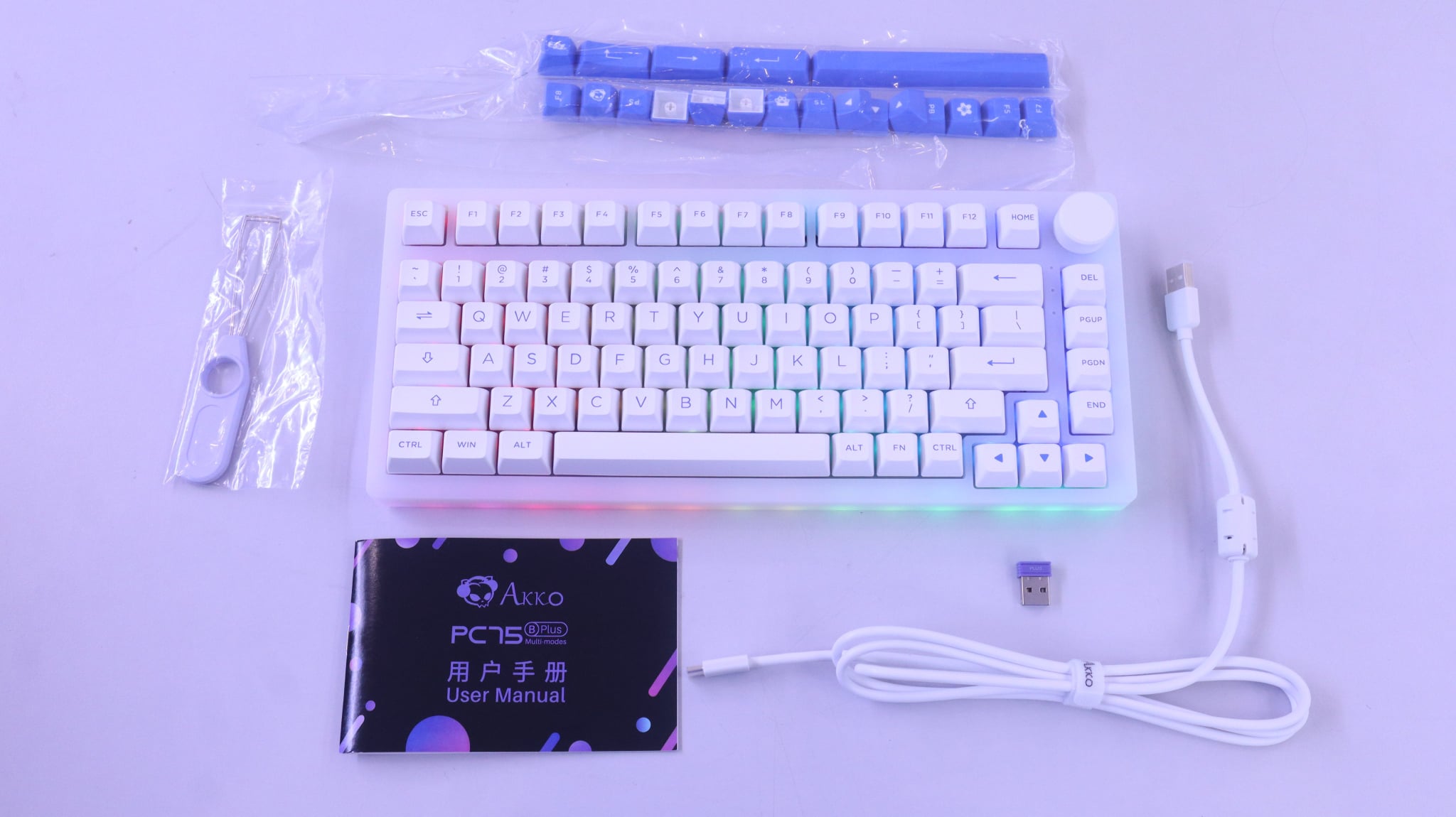 Bàn phím AKKO PC75B Plus Blue on White,"Hàng chính hãng".