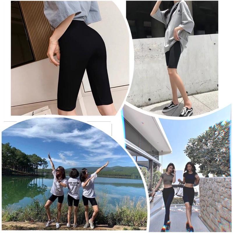 Quần Legging Lửng Nữ Dáng Ôm Tôn Dáng Quần Thun Nữ Ngố Ôm Tập Gym