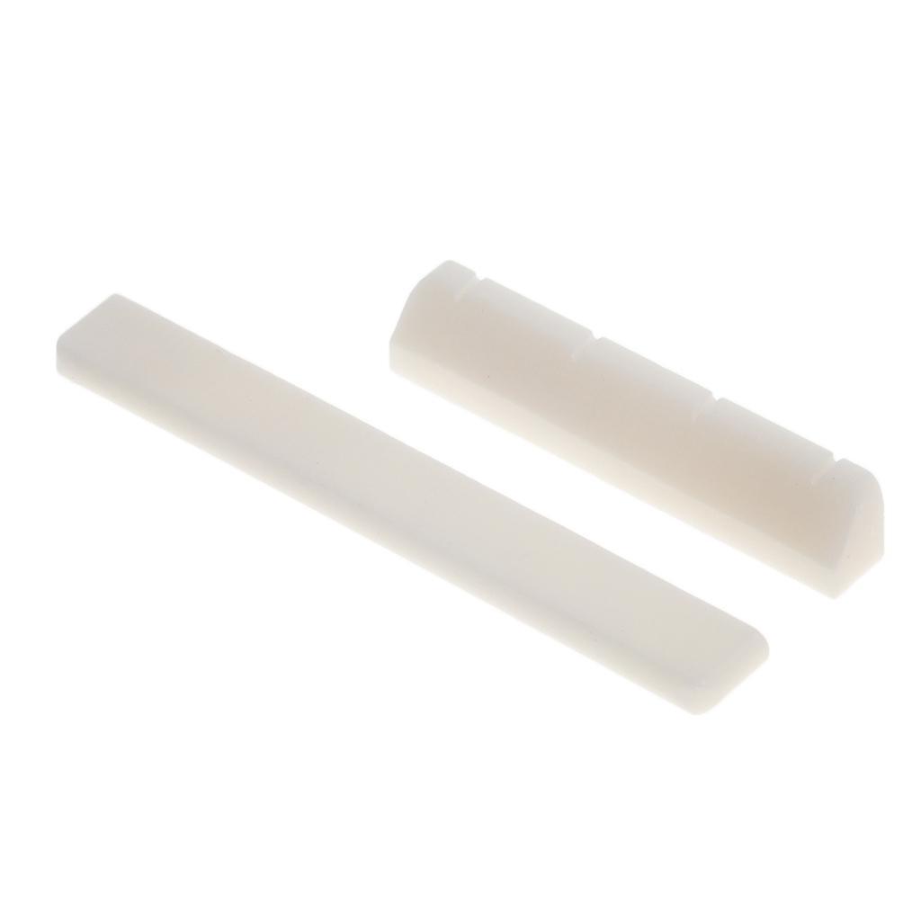 4X Bone Saddle Nut Slotted for Ukulele Guitar
