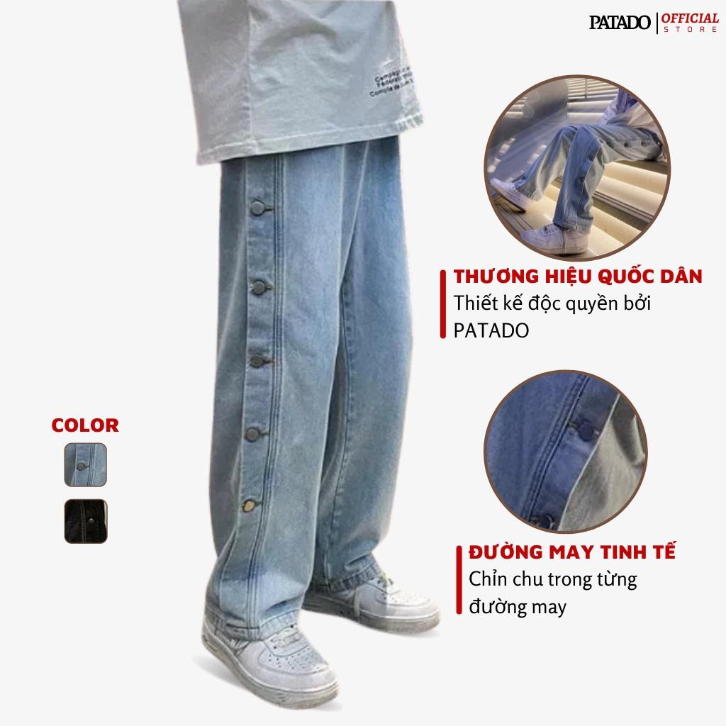 Quần jean nam PATADO baggy phom suông, rộng CB01 hottrend hàn quốc 2022
