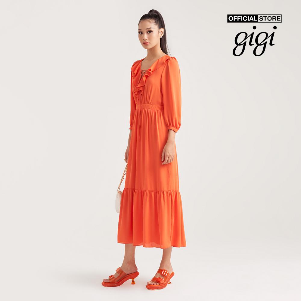 GIGI - Đầm midi phom suông tay dài hiện đại G2102D221104