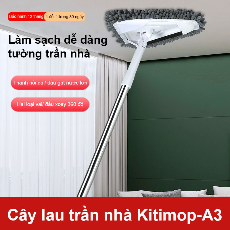 Cây lau trần nhà, chổi quét trần nhà đa năng hình tam giác - Kitimop A3