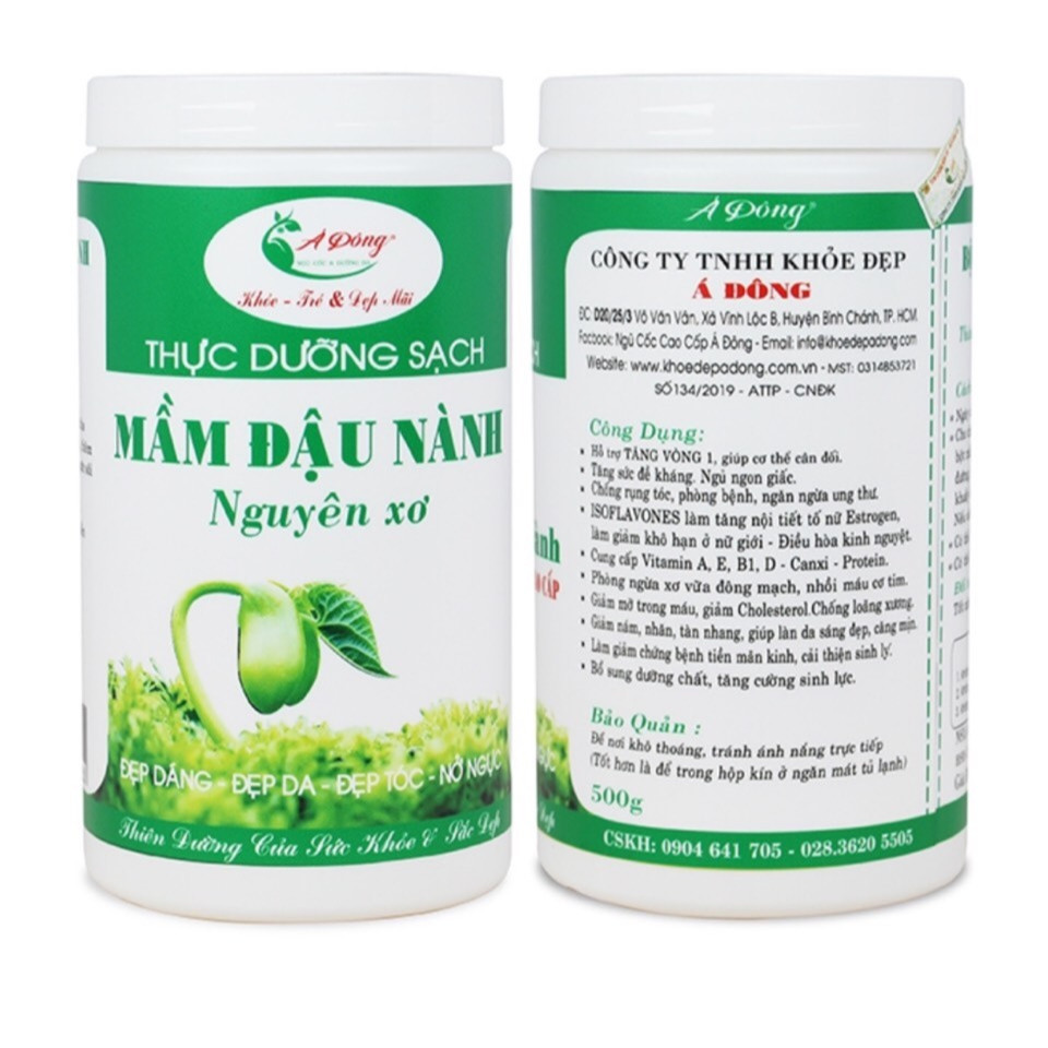 Mầm Đậu Nành Nguyên Xơ Cao Cấp - Á Đông ( Hộp 500g )