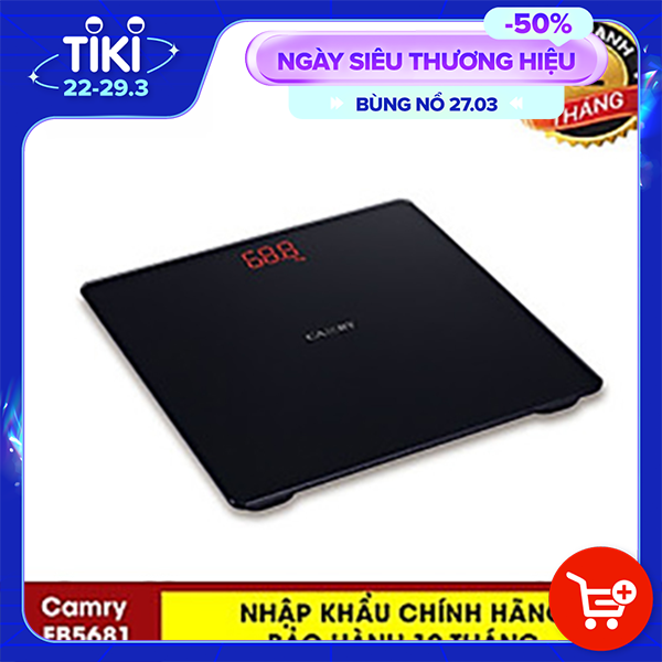 HÀNG CHÍNH HÃNG- Cân điện tử Camry EB5681, trọng tải tối đa 150kg- Thiết kế sang trọng, hiện đại