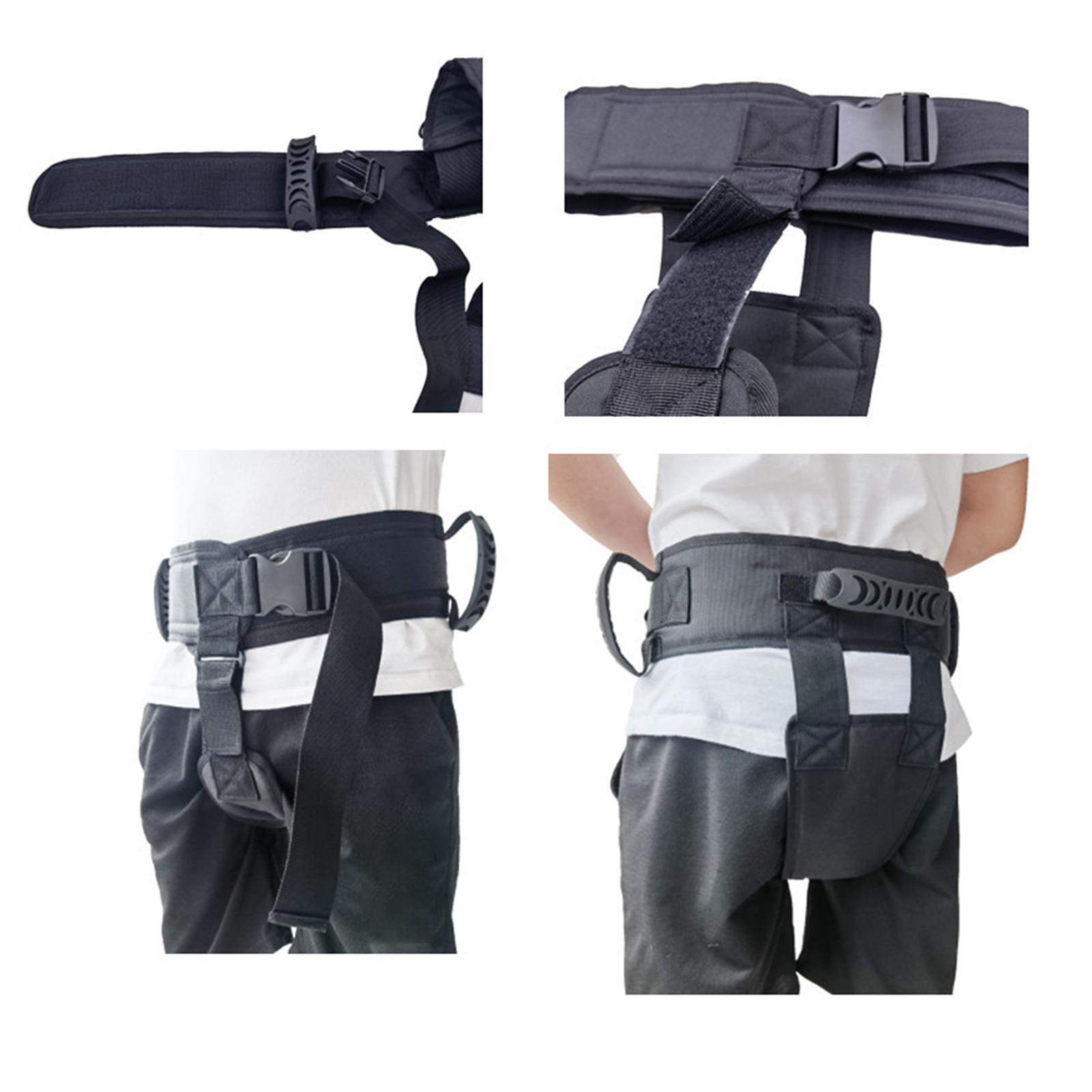 Transfer Care Belt Auxiliary Strap Walking Training Standing Breathable Long Strap Gait Belt for Patient Elderly Bedridden Band Black