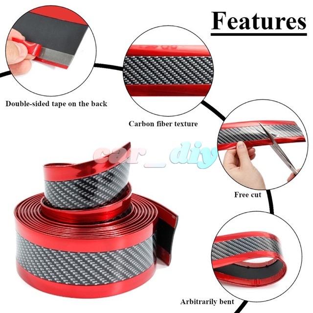 Miếng Dán Cao Su Carbon Trang Trí Cửa Xe Hơi