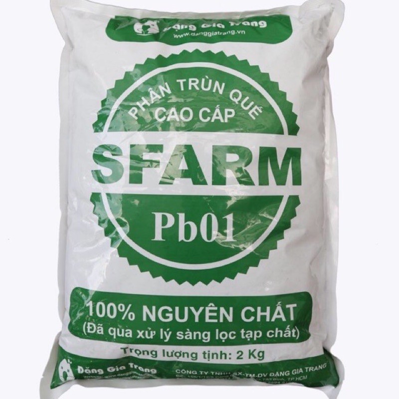 Phân bón hữu cơ trùn quế cao cấp Sfarm 2kg