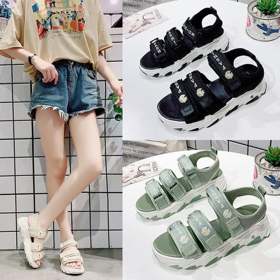 Dép quai hậu nữ đep sandals nữ hoa cúc kiểu dáng trẻ trung mới 2020 FS2