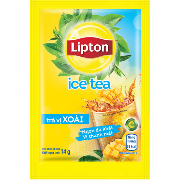 Hộp 16 Gói Trà Hòa Tan Lipton Ice Tea Vị Xoài 14g/gói