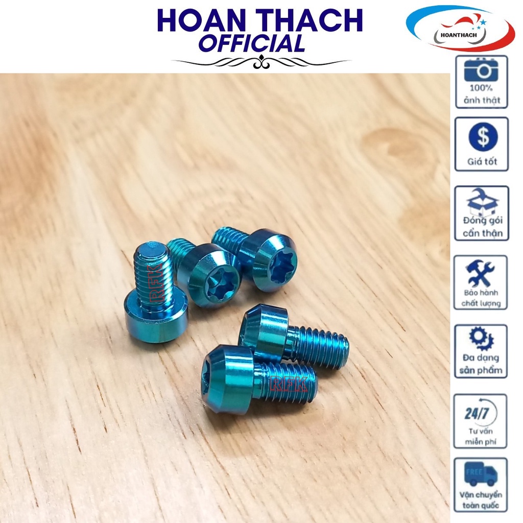 Ốc Titan GR5 6L10 trụ xanh lục bảo dùng cho nhiều dòng xe HOANTHACH SP007831 (giá 1 con)