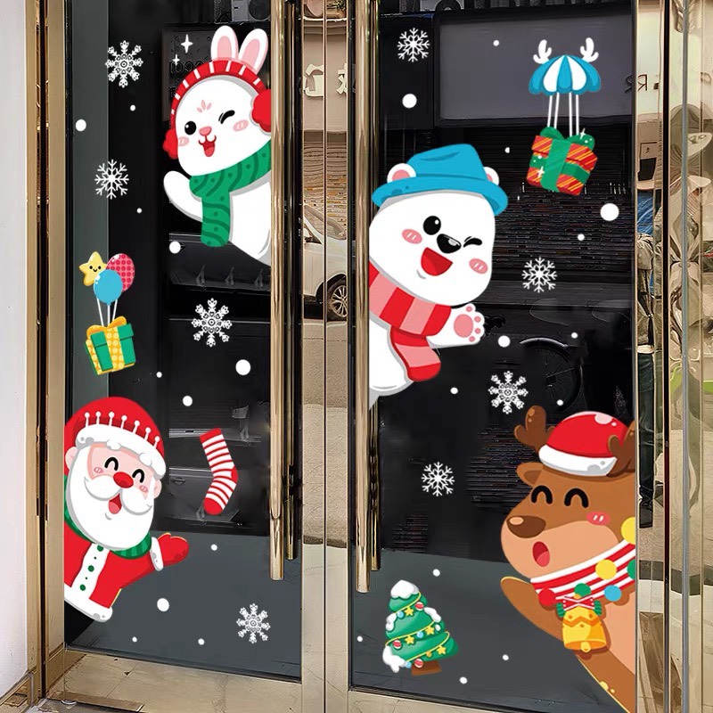 Decal Dán Kính Trang Trí Noel Hít Tĩnh Điện ( ko cần keo ) AMJ048