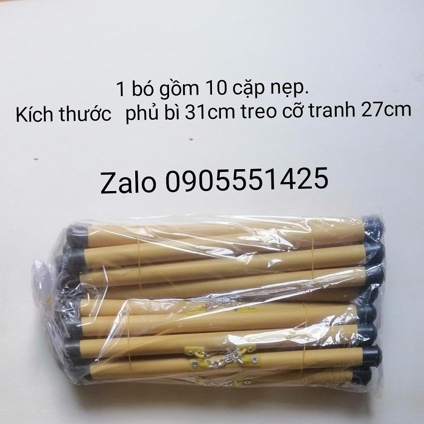 1 bó ống trúc treo tranh, ảnh cỡ 27cm .Nẹp treo giấy thư pháp 27x 79cm