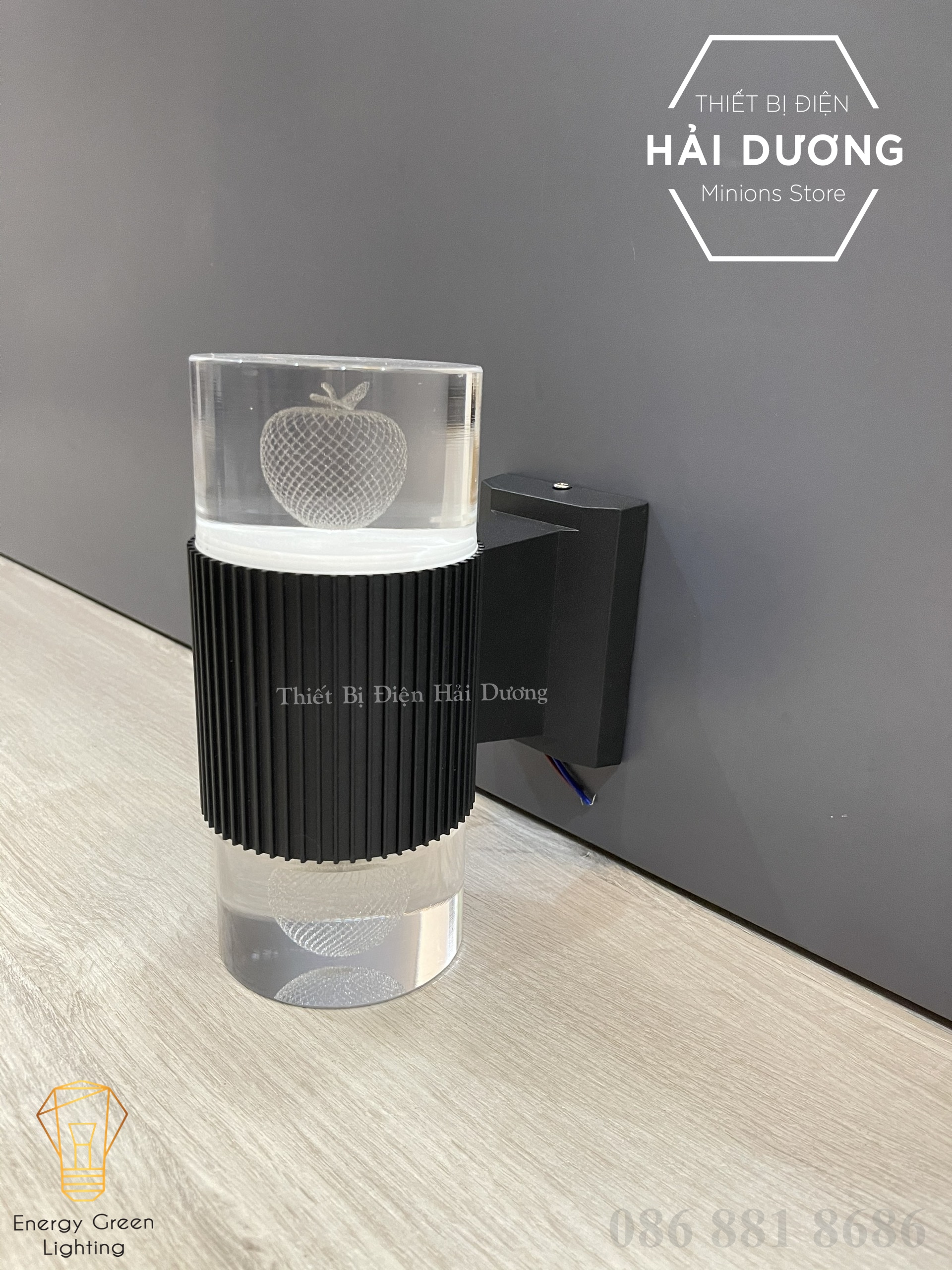 Đèn Led Thủy Tinh Gắn Tường Cao Cấp - 3 Chế Độ Ánh Sáng - Có Video