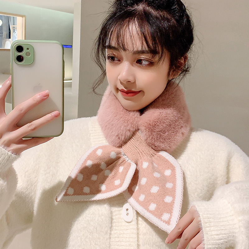 Khăn Quàng Cổ Lông Thỏ Buộc Nơ siêu xinh