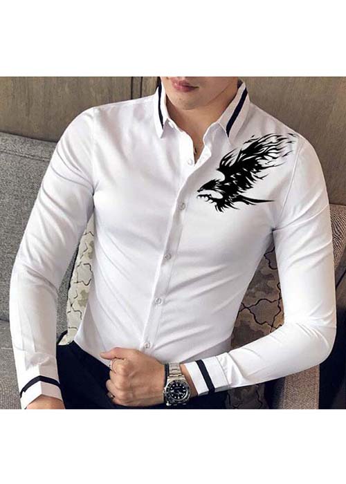 Áo Sơ Mi Nam Trắng Họa Tiết 154