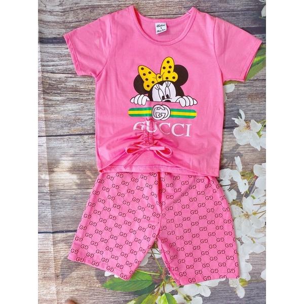 Bộ Thun Bé Gái Size 9,5-21,5Kg,10 Tháng -> 5,5 Tuổi In Mickey Áo Quần Thun Bé Gái Dễ Thương
