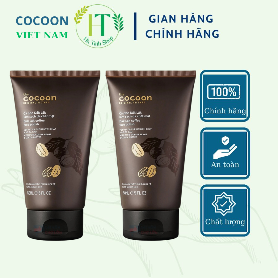 Combo tẩy da chết mặt Cocoon 150ml giúp da sáng mịn khỏe đẹp - Thanh mộc Hương Hà Tĩnh