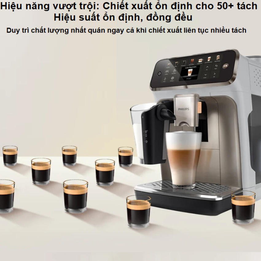 HÀNG CHÍNH HÃNG - Máy pha cà phê tự động Serial 5200 pha 12 loại đồ uống khác nhau. Thương hiệu Hà Lan cao cấp Philips - EP5242/62