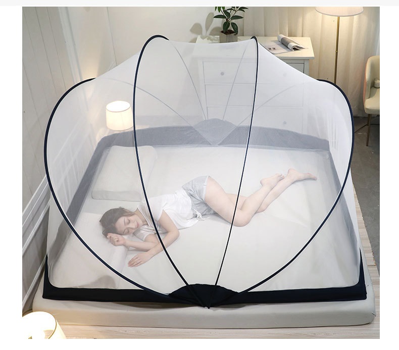 Màn xếp thông minh gấp gọn Size 1m6 / 1m8 / 2m2 - Màn mùng lưới chống muỗi gấp gọn - màn xếp bán nguyệt cao cấp