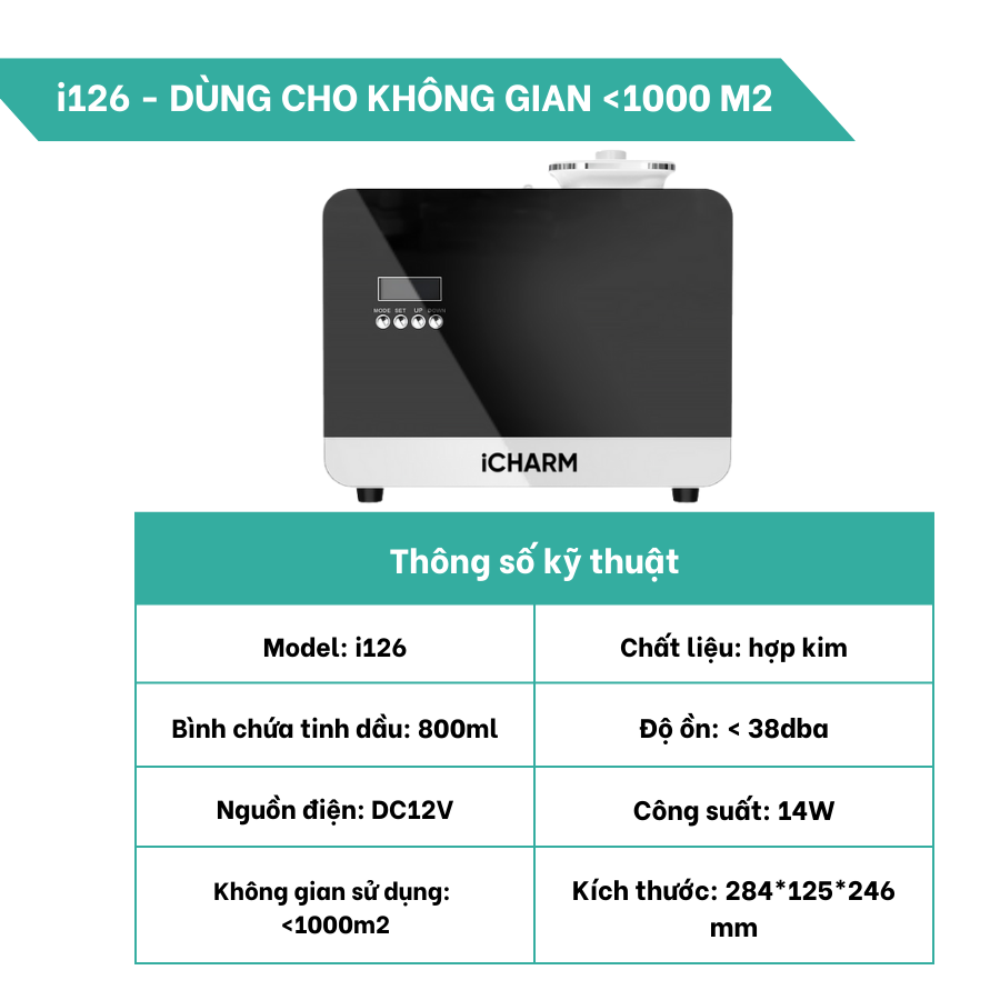 Máy tạo mùi thơm công nghiệp 1000m2 - Hàng chính hãng iCHARM