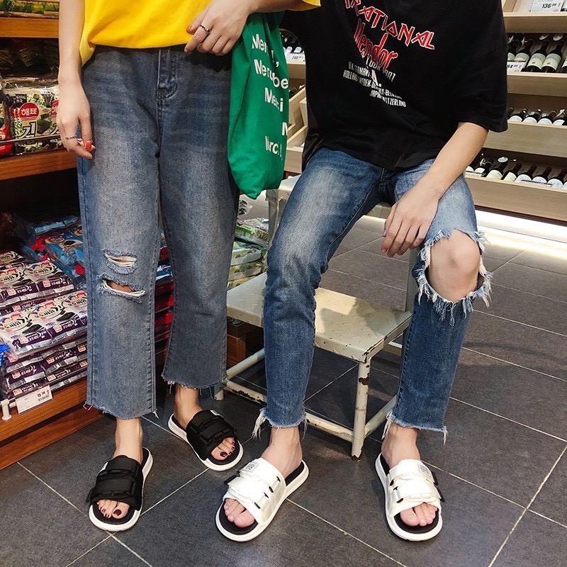 Dép 2 quai ngang nam nữ dán fashion kiểu dáng trẻ trung