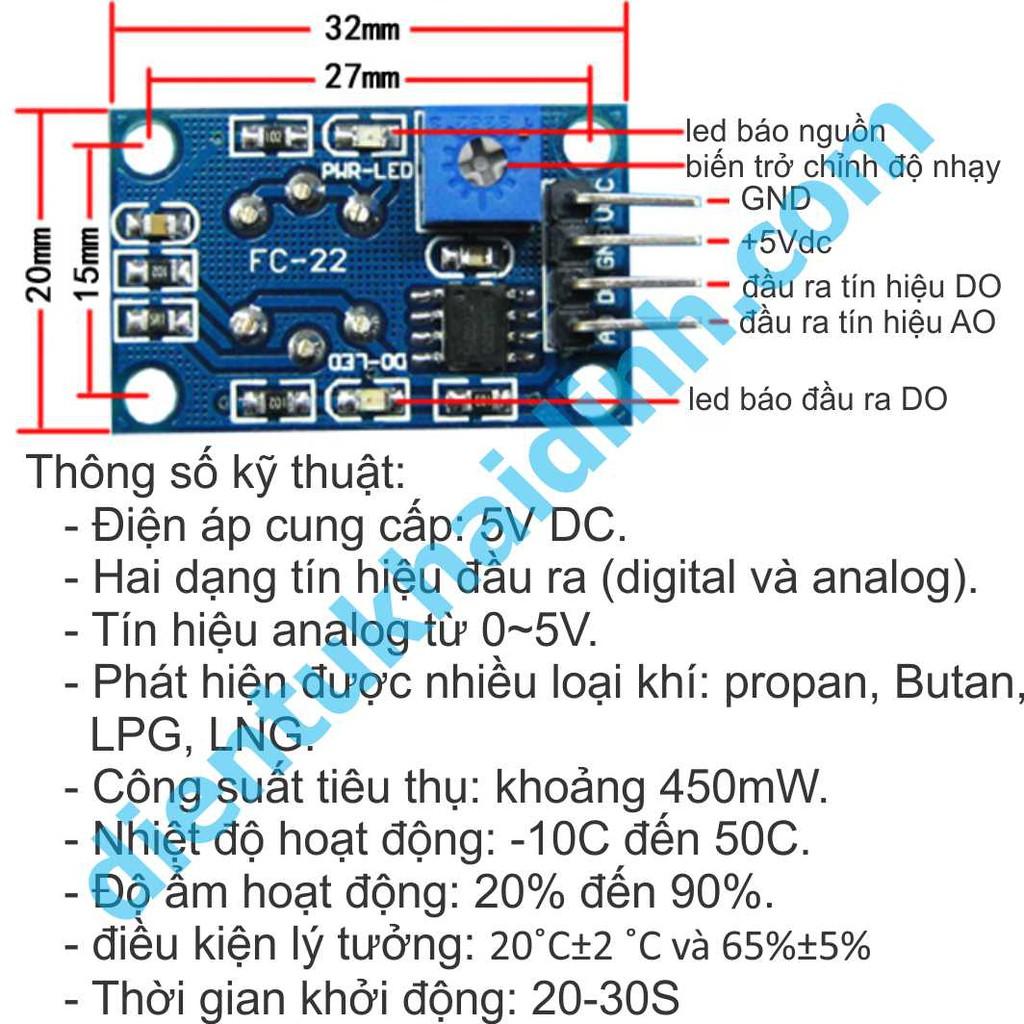 MODULE Cảm Biến Khí GAS propan, Butan, LPG, LNG MQ6 kde0294